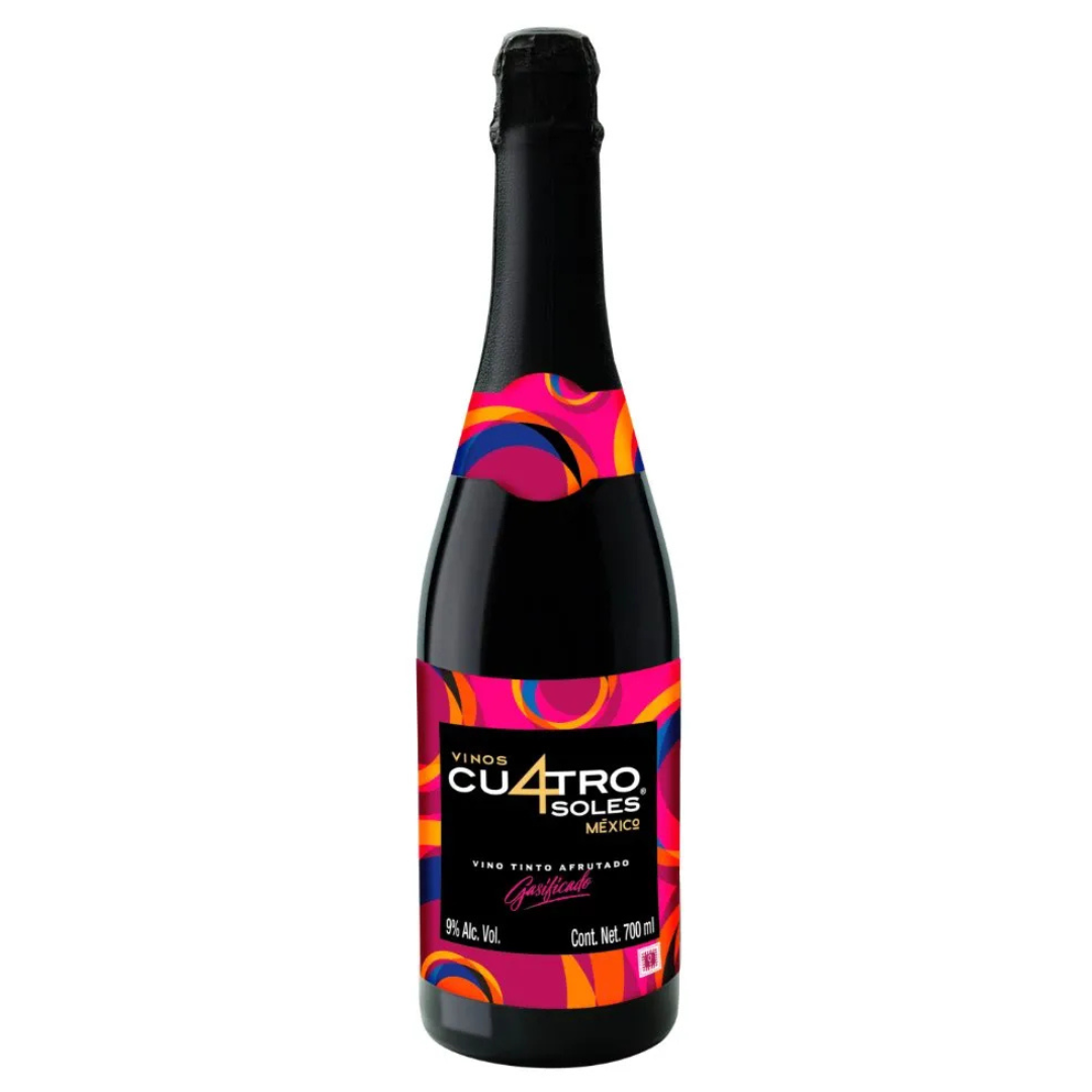 Vino Tinto Cuatro Soles Afrutado Gasificado 700 ml