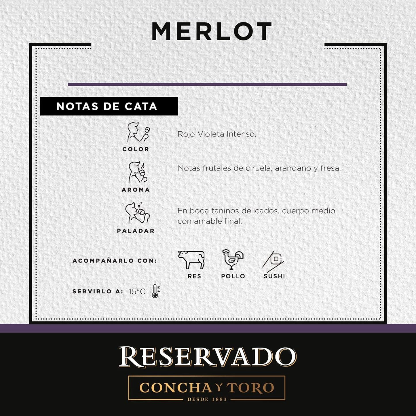 Vino Tinto Concha Y Toro Reservado Merlot 750 ml