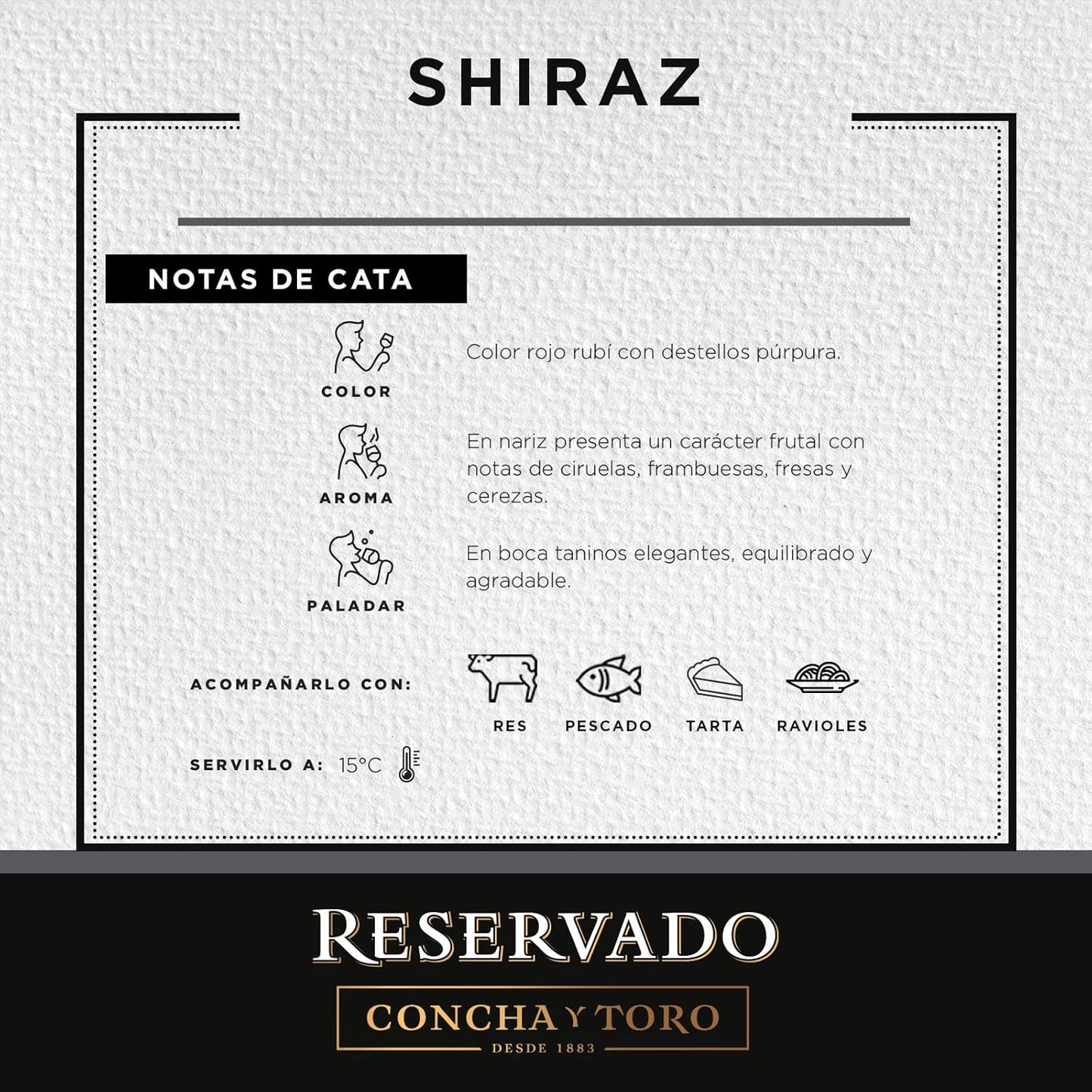 Vino Tinto Concha Y Toro Reservado Shiraz 750 ml