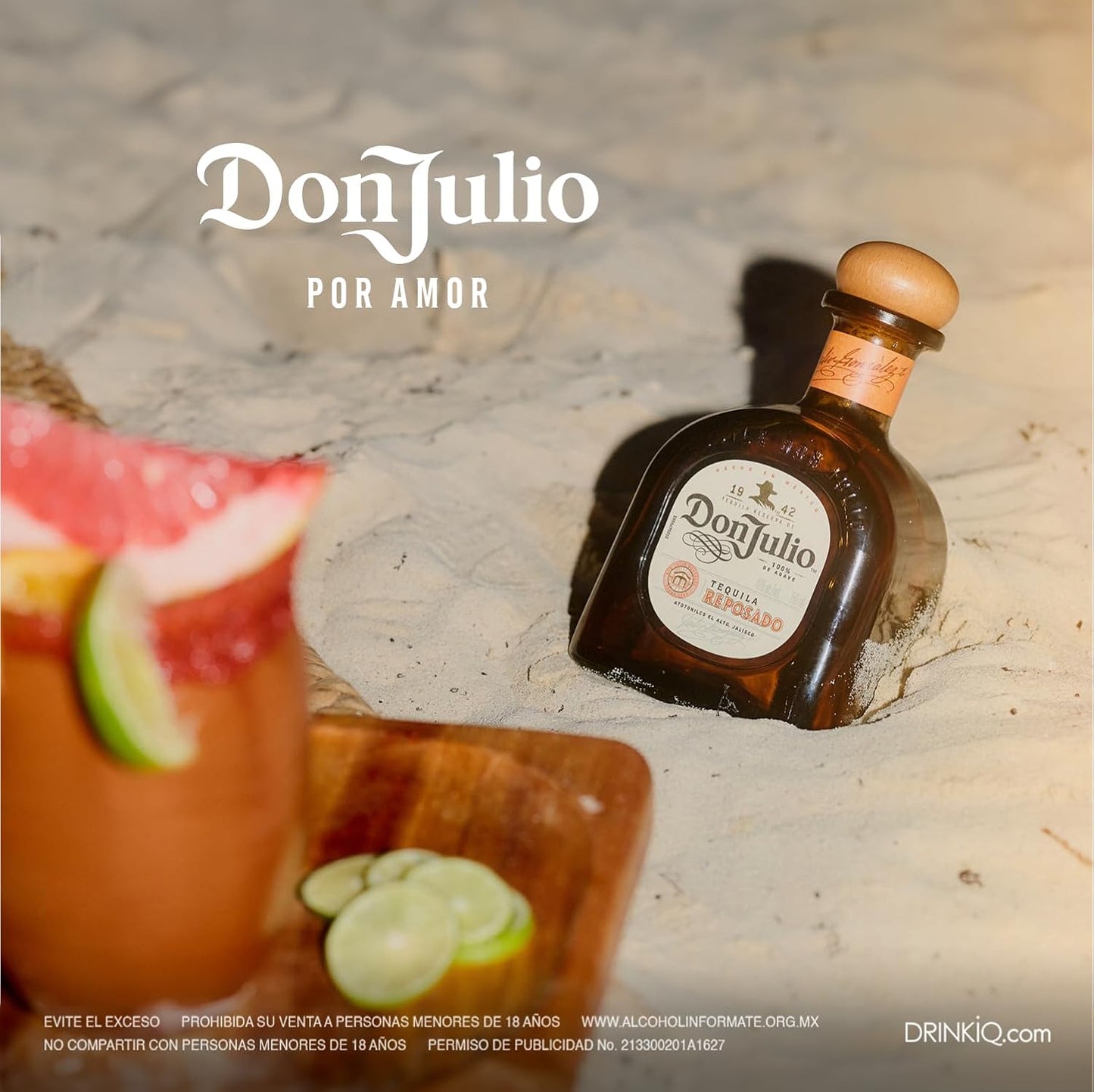 Don Julio, Tequila Reposado 700ml, Sedoso y Cálido, Sabor Suave, Notas Chocolate, Vainilla y Canela