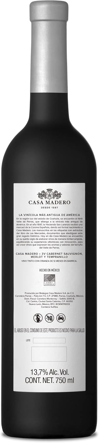 Vino Tinto Casa Madero 3V 750 ml