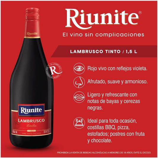 Vino Tinto Riunite Lambrusco 1500 ml