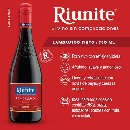 Vino Tinto Riunite Lambrusco 750 ml