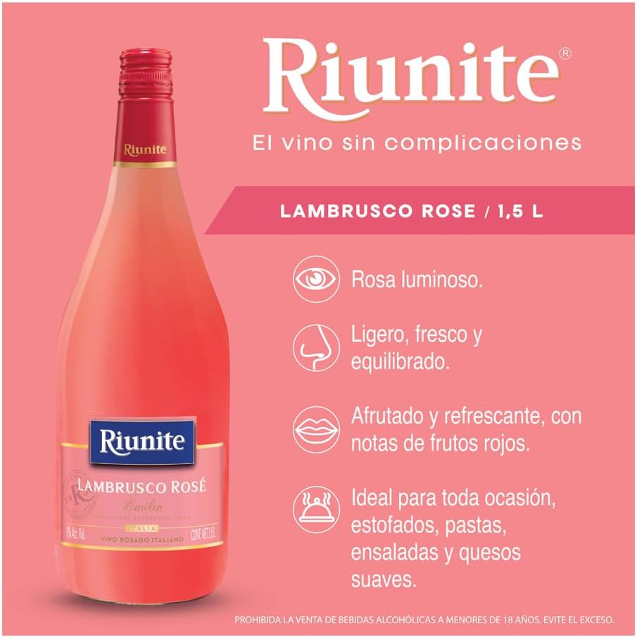 Vino Rosado Riunite Lambrusco Rose 1500 ml