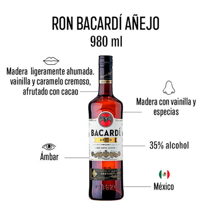 Ron Bacardi Añejo 980 ml