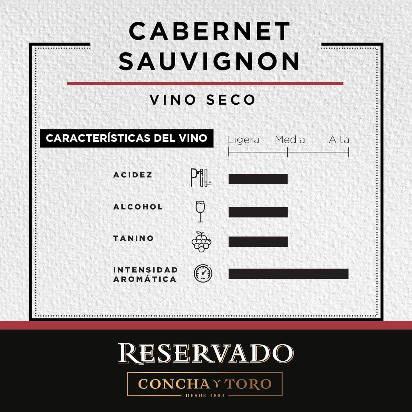 Vino Tinto Concha Y Toro Reservado Cabernet Sauvignon 750 ml