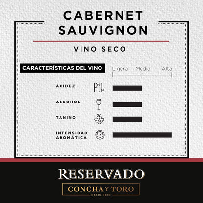Vino Tinto Concha Y Toro Reservado Cabernet Sauvignon 750 ml