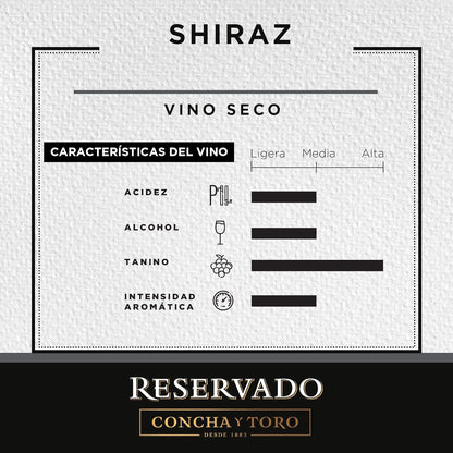 Vino Tinto Concha Y Toro Reservado Shiraz 750 ml