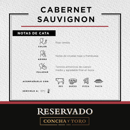 Vino Tinto Concha Y Toro Reservado Cabernet Sauvignon 750 ml