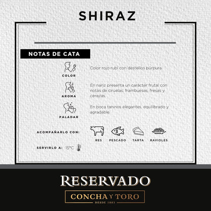 Vino Tinto Concha Y Toro Reservado Shiraz 750 ml