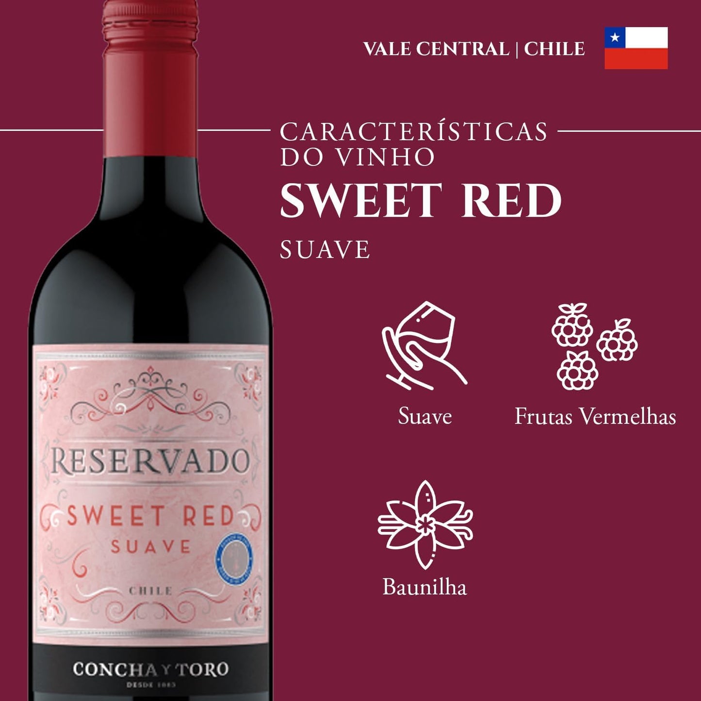 Vino Tinto Concha Y Toro Reservado Sweet Red 750 ml