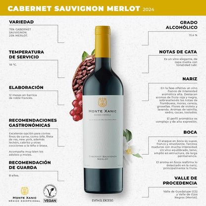 Vino Tinto Monte Xanic 750 ml (Merlot, Cabernet Sauv)