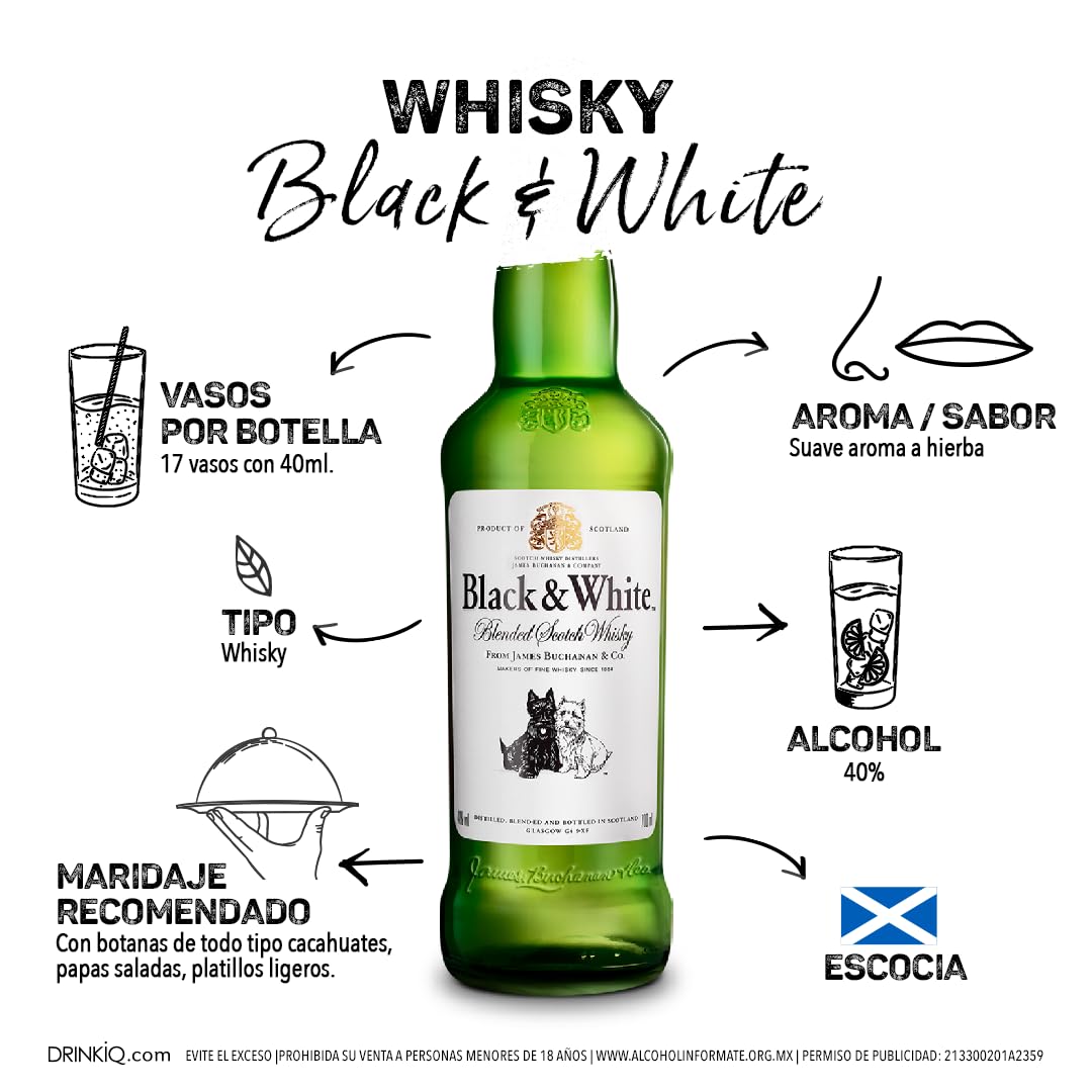 Whisky Black And White 950 ml