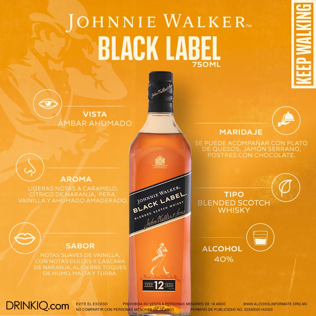 Whisky Johnnie Walker Black Label 750 ml - Importado