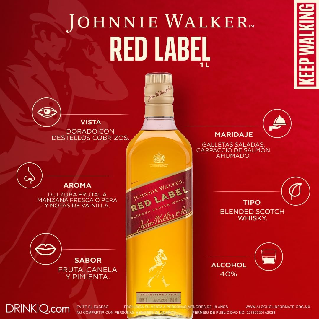 Whisky Johnnie Walker Red Label 1000 ml - Importado