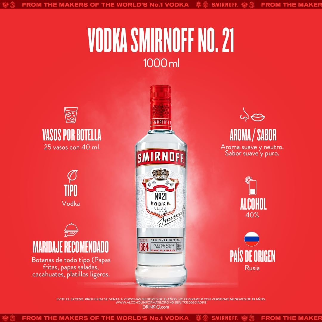 Vodka Smirnoff 1000 ml