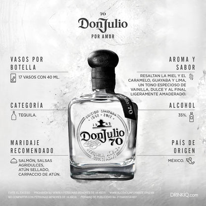 Tequila Don Julio 70 Añejo Cristalino 700 ml